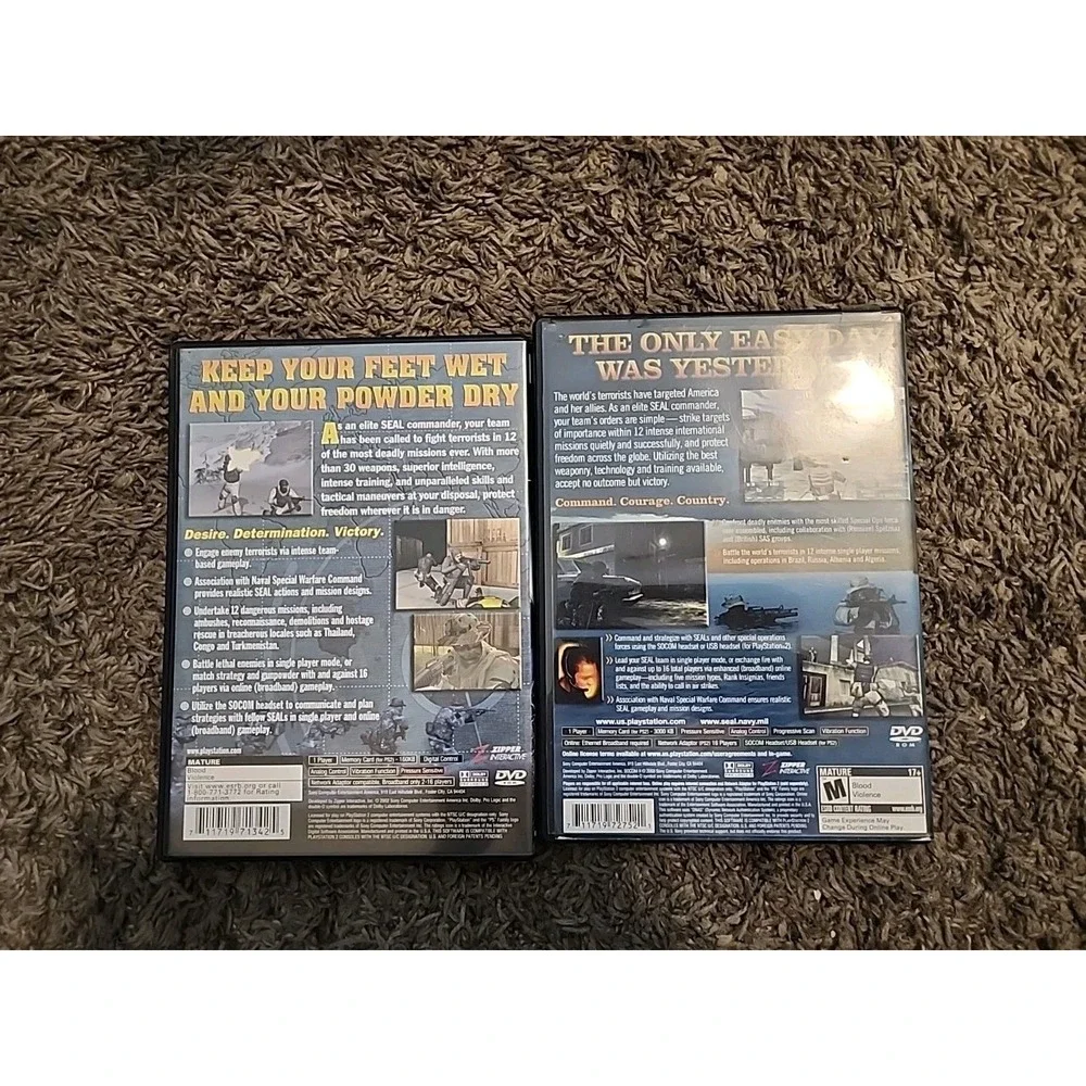 SOCOM 1 2, US Navy Seals Sony‎ PS2 Playstation 2 Tactical Game Bundle